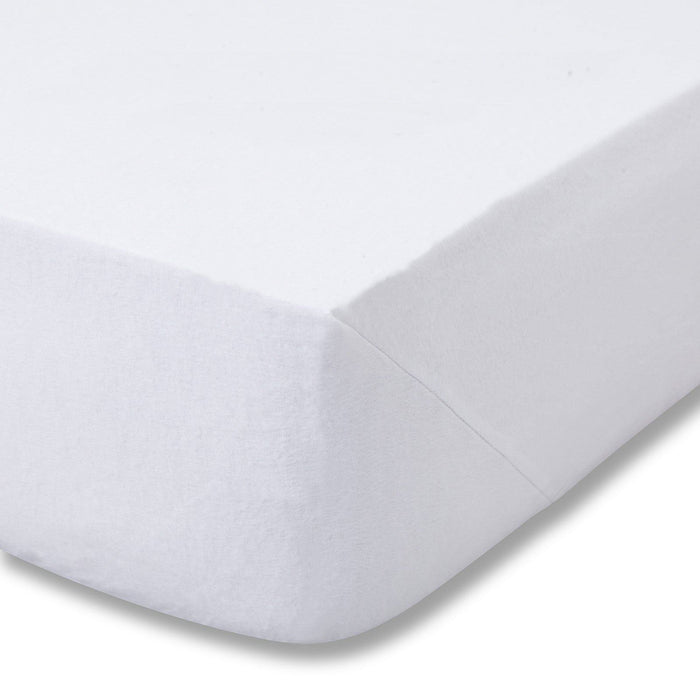 Brushed Cotton White Fitted Sheets