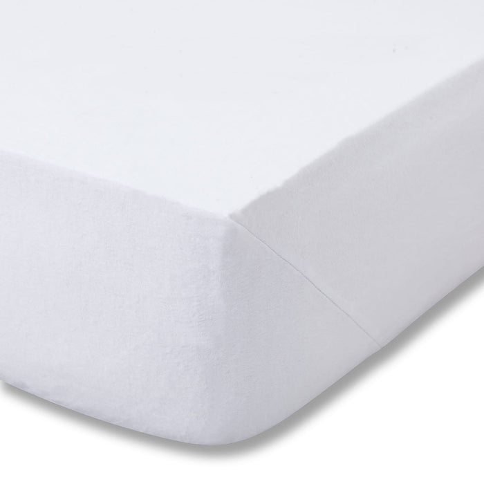 Brushed Cotton White Fitted Sheets