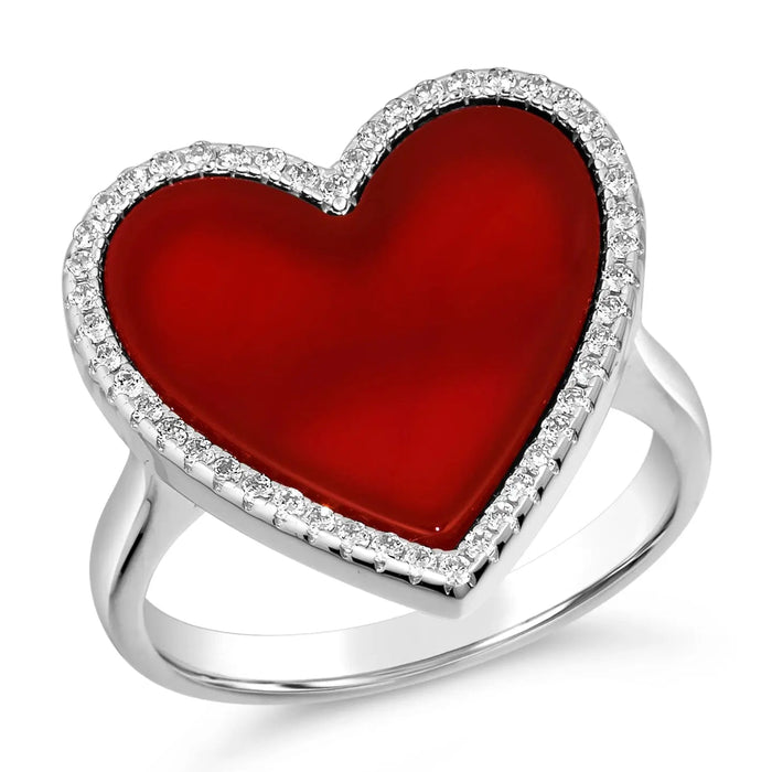 Carnelian Heart Shaped Ring