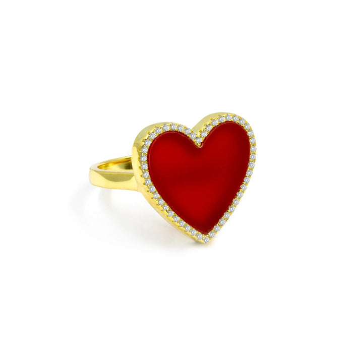 Carnelian Heart Shaped Ring