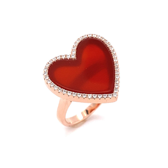 Carnelian Heart Shaped Ring
