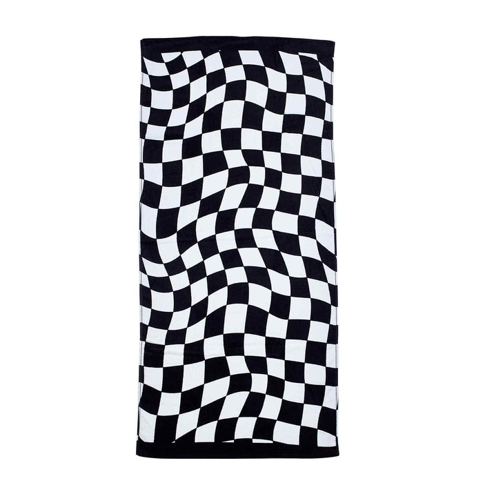 checkerboard-black-white-beach-towel