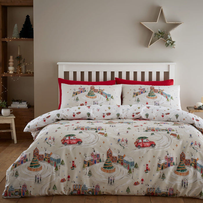 Christmas Town Neutral Duvet Set