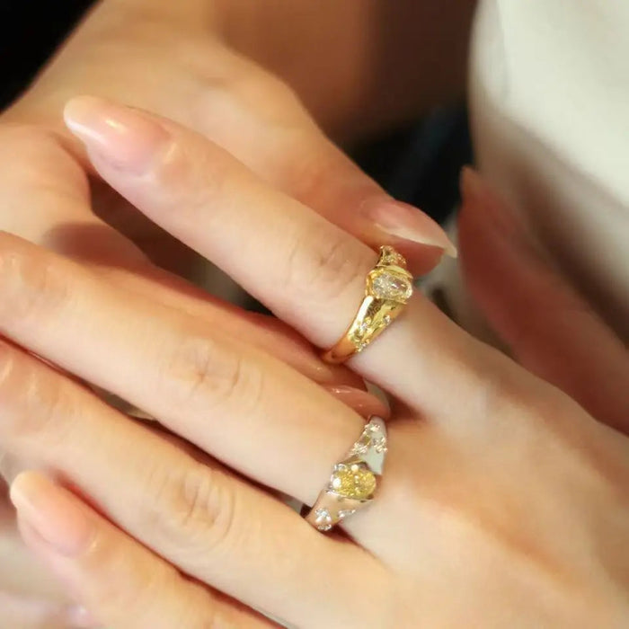 Citrine Sun Ring in Yellow Gold