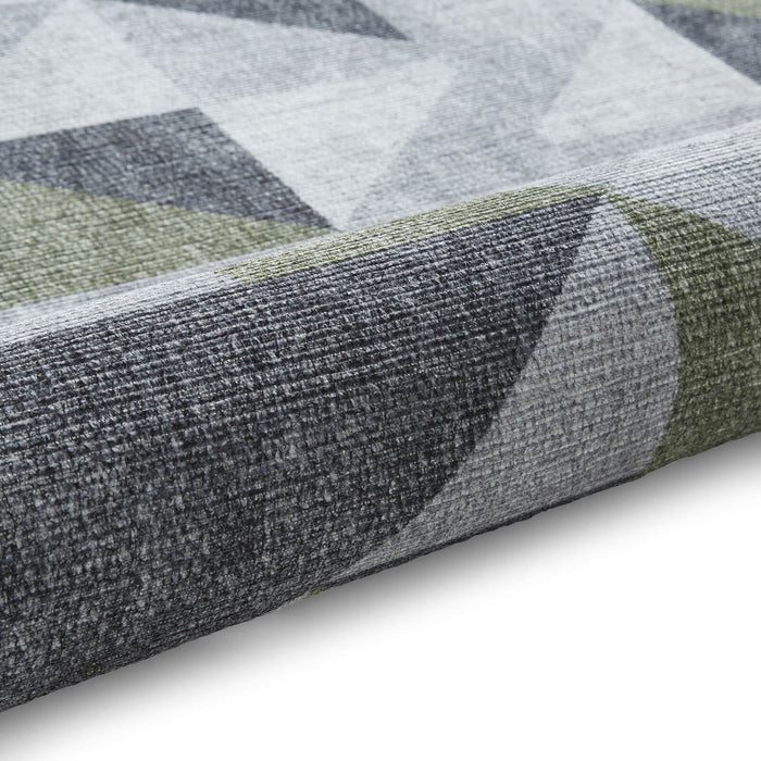 Coral H1057 Green/Grey Modern Washable Rug