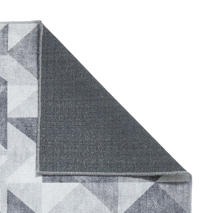 Coral H1057 Grey Modern Washable Rug