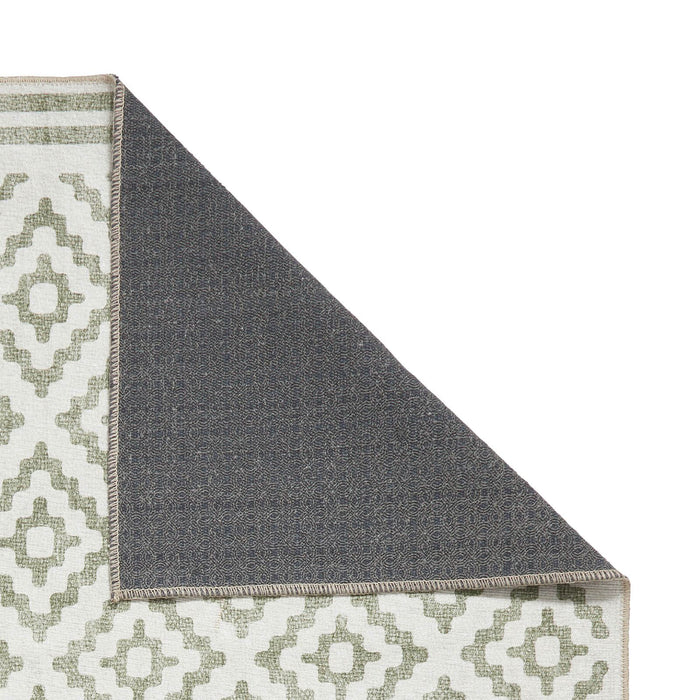 Coral H1058 Green Modern Washable Rug