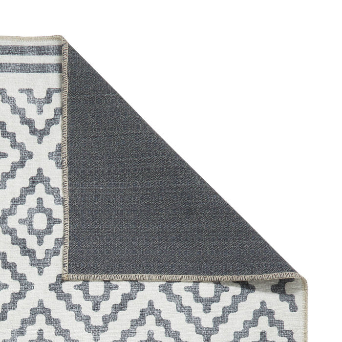 Coral H1058 Grey Modern Washable Rug