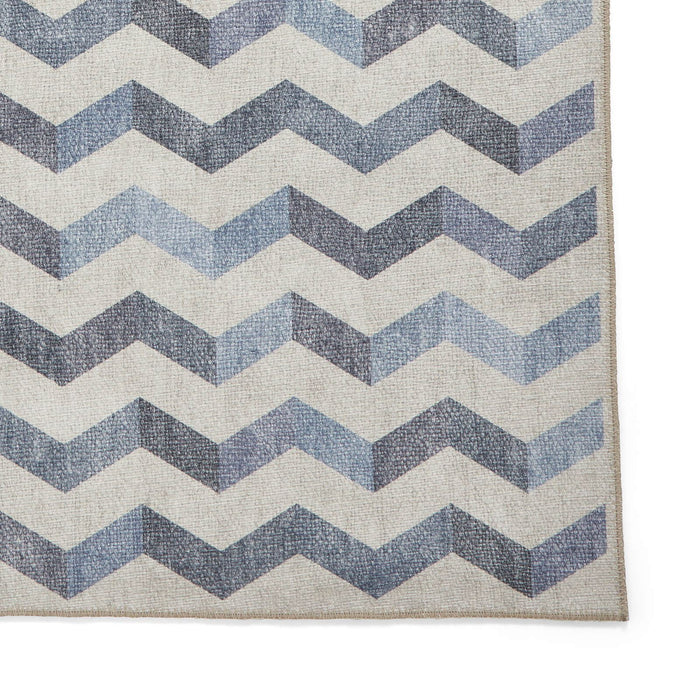 Coral H1059 Blue  Modern Washable Rug