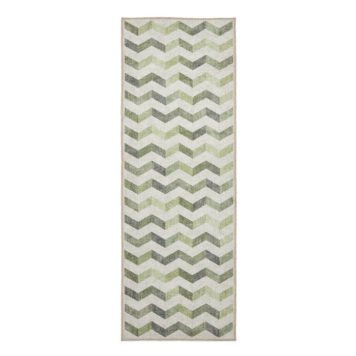 Coral H1059 Green  Modern Washable Rug