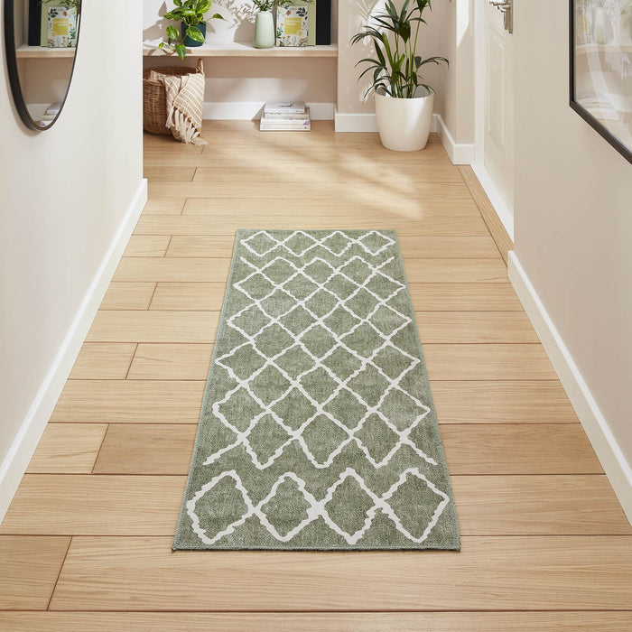 Coral H1060 Green Berber Washable Rug