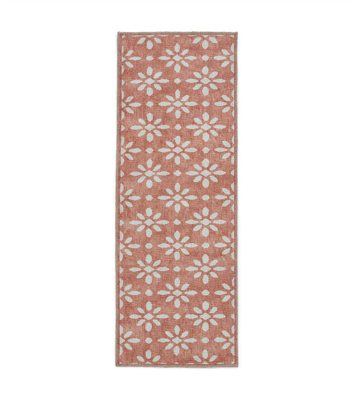 Coral H1062 Orange Modern Washable Rug