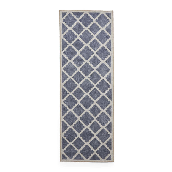 Coral H1063 Blue Modern Washable Rug