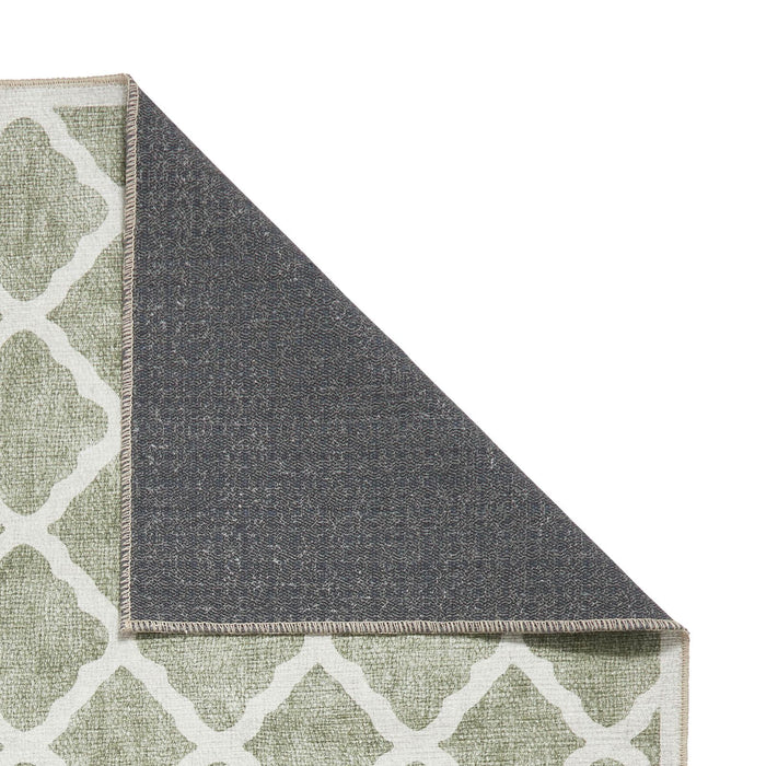 Coral H1063 Green Modern Washable Rug