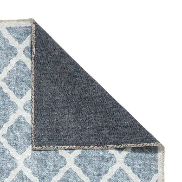 Coral H1063 Grey Modern Washable Rug