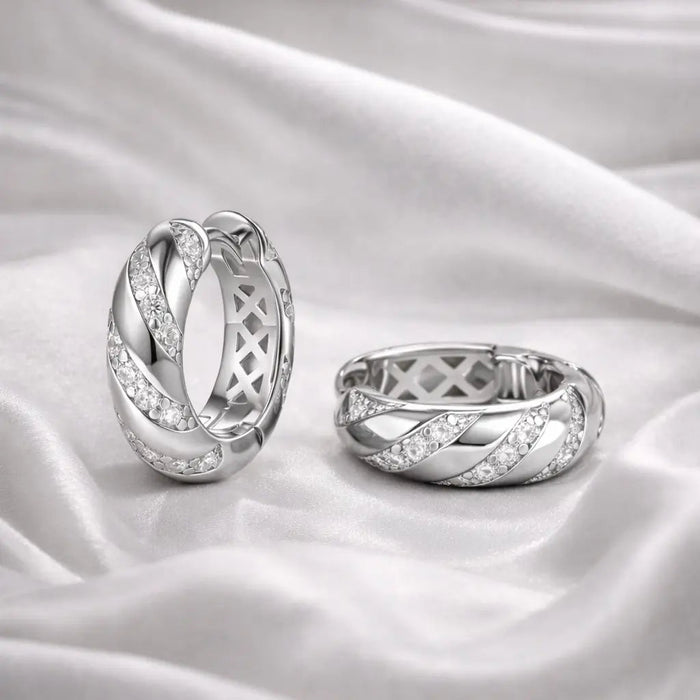 Cosmo Hoops in Platinum