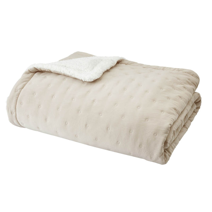 Cosy Nori Soft Sherpa Bedspread Cream
