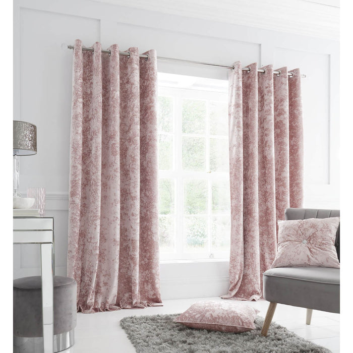 Crushed Blush Eyelet Curtains