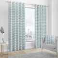 Delft Cotton Duck Egg Eyelet Curtains