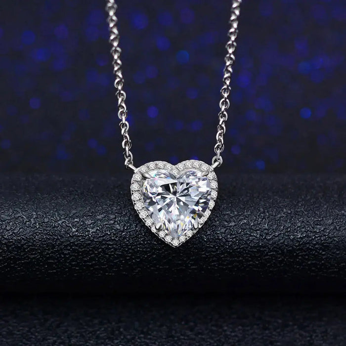 Diamond Crystalline 3 Carat Heart Necklace