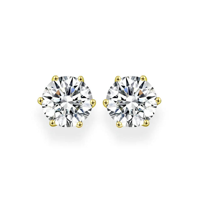 Diamond Crystalline 6 Prong Studs 6 Carat