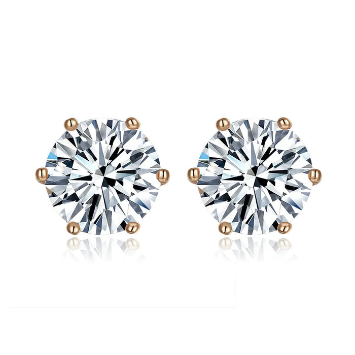 Diamond Crystalline 6 Prong Studs 6 Carat