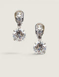 EARRING TAPERED PAVE TOP W/CZ STN BOT - EF436/CZ - Fantasia by DeSerio