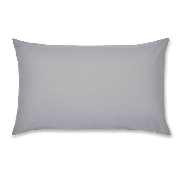 Easy Iron Percale Grey Housewife Pillowcase Pair