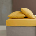 Easy Iron Percale Ochre Fitted Sheet