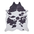 Faux Cow Print Black/White Shaggy Rug