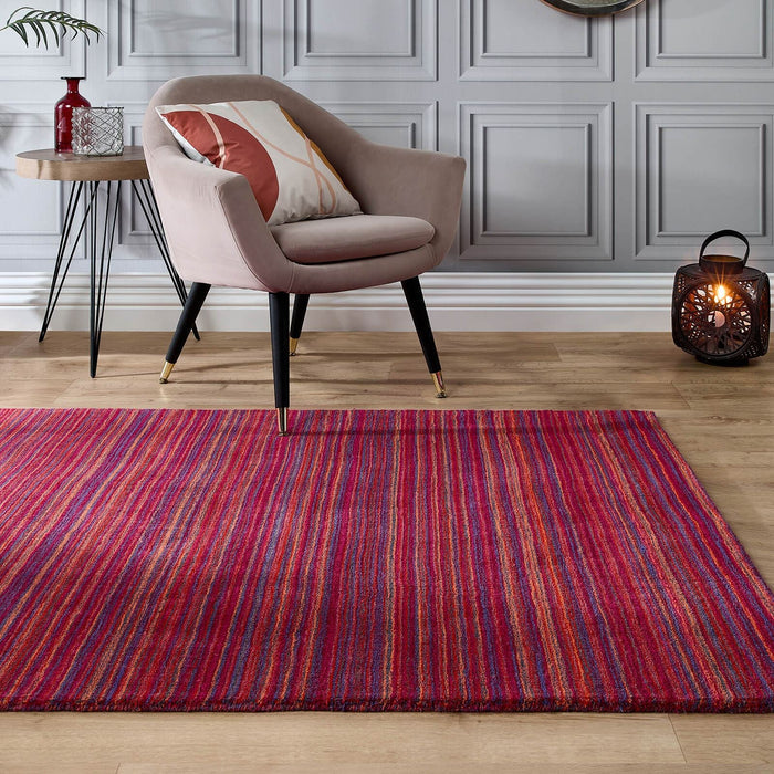 Fine Stripes Purple / Pink Modern Rugs