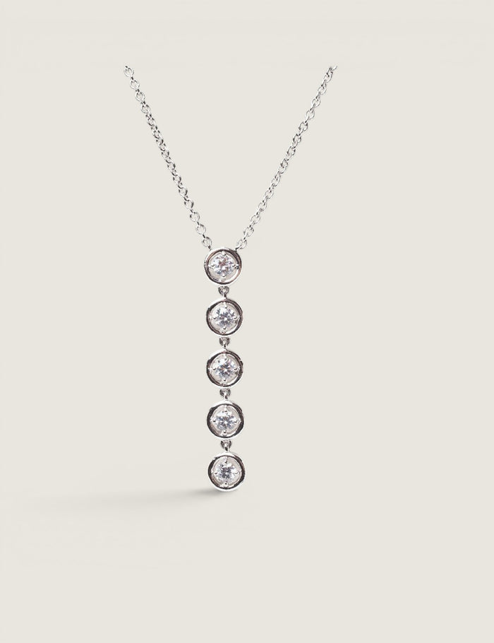 Five Stone Bezel Pendant Drop - Fantasia by DeSerio