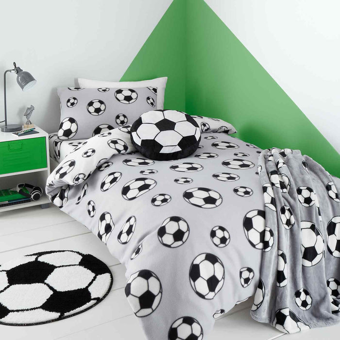 Football Fleece Grey Kids Duvet Set