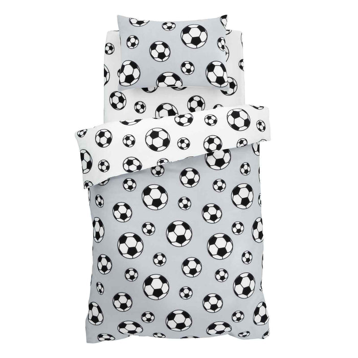 Football Fleece Grey Kids Duvet Set