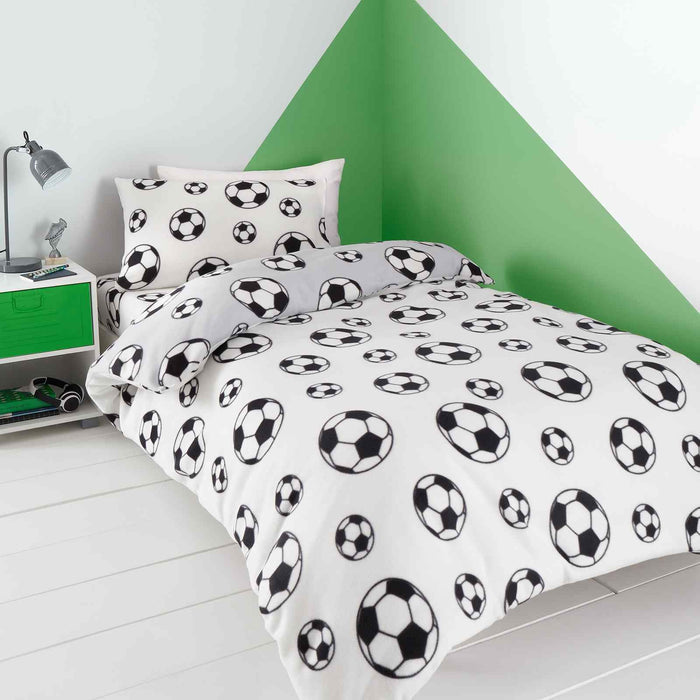 Football Fleece Grey Kids Duvet Set