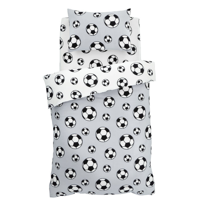 Football Fleece Grey Kids Duvet Set