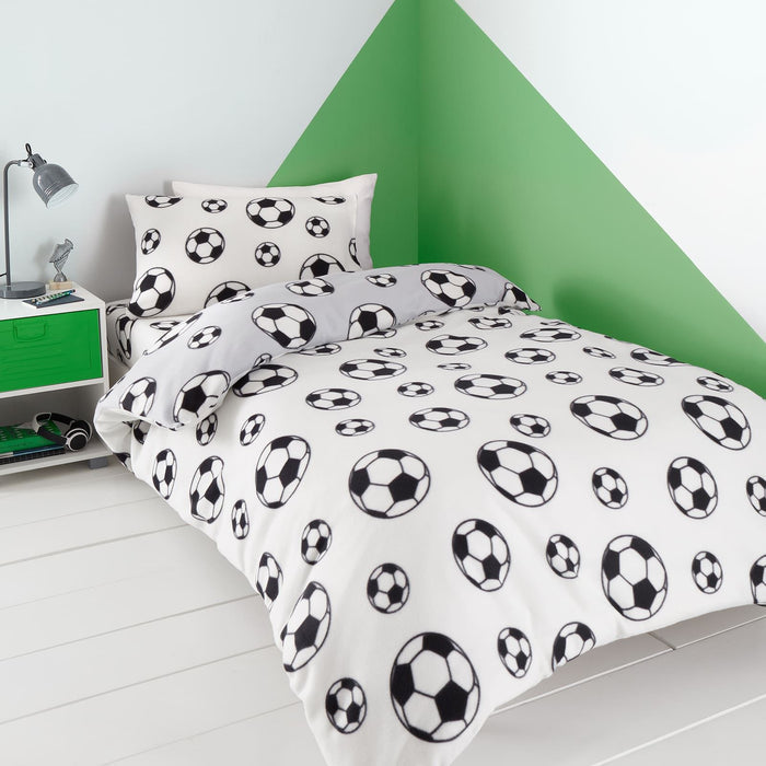 Football Fleece Grey Kids Duvet Set