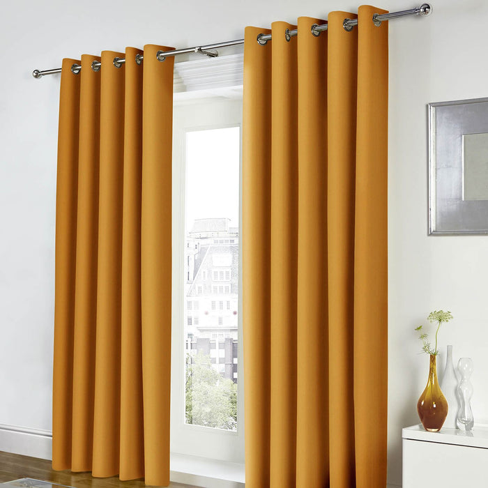 Freya Ochre Eyelet Curtains
