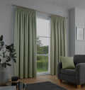 Galaxy Green Pencil Pleat Curtains