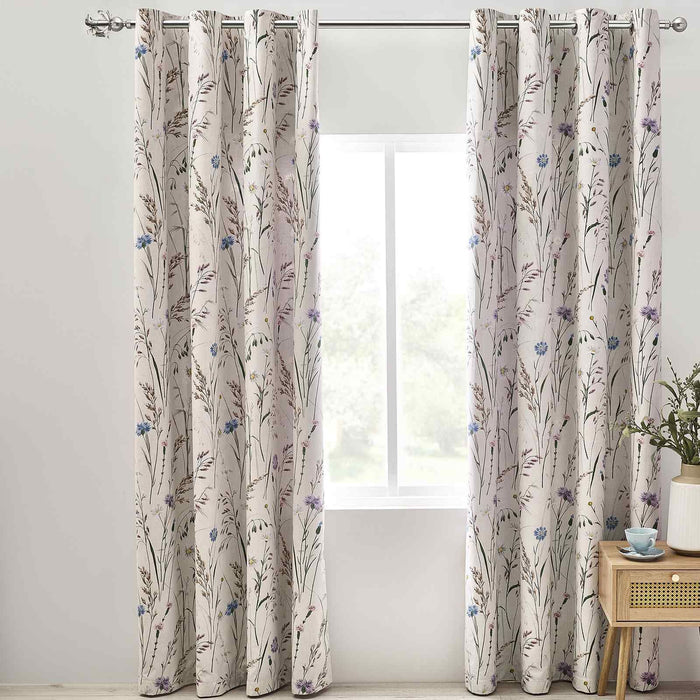 Grasmere Floral Lilac Curtains Two Panels - 66x90 Inch