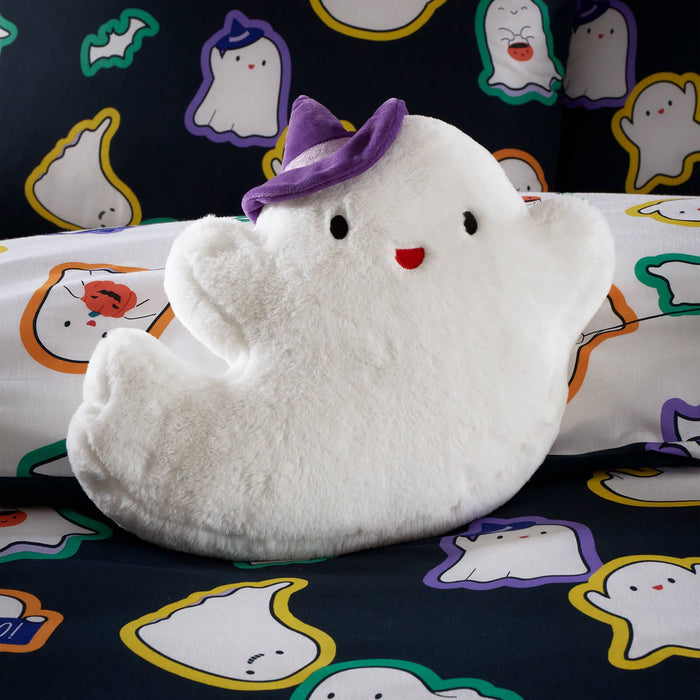 Halloween Ghosts 3D Shaped Cushion White