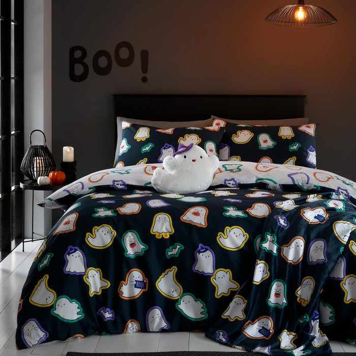 Halloween Ghosts 3D Shaped Cushion White
