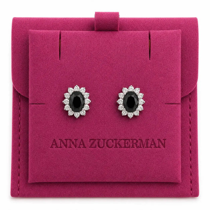 Halo Gem Earrings in Black Diamond by AZ Essentials