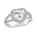 Heart Ring in White Diamond Crystalline