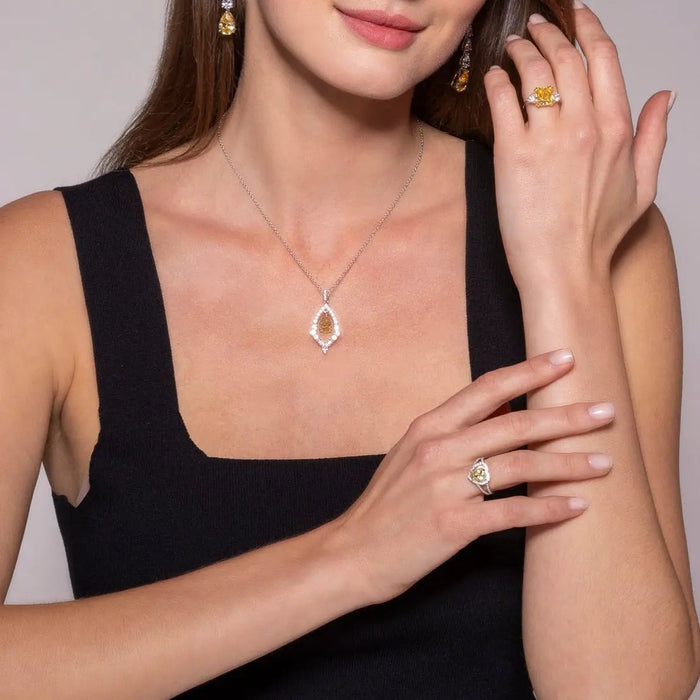 Heart Ring in Yellow Crystalline