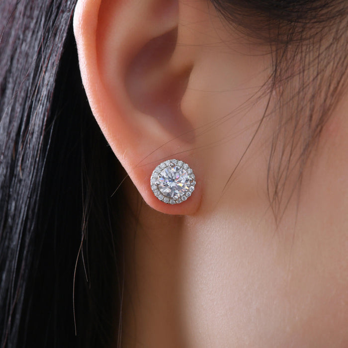 Hello, Halo 2 Carat Diamond Crystalline Studs - Garden Party Collection