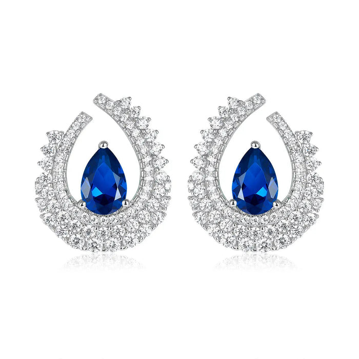 High Society Earrings in Blue Sapphire