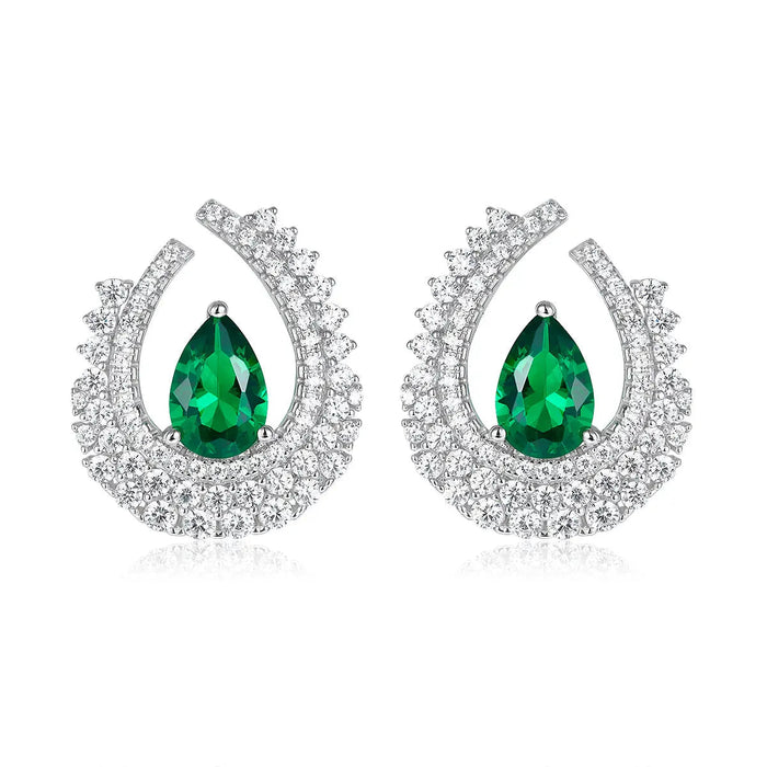 High Society Earrings in Emerald