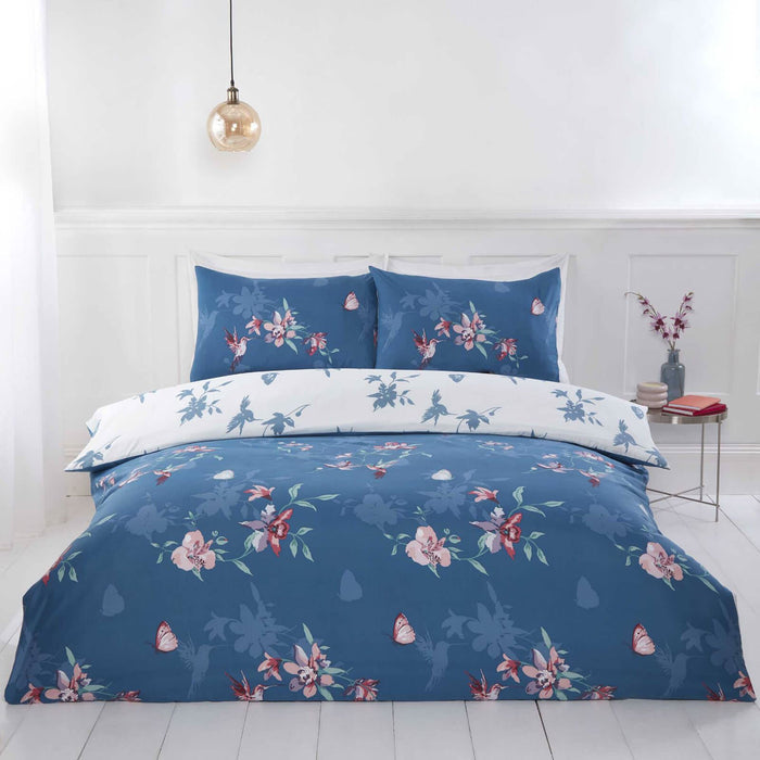 Hummingbird Micro Fiber Blue Duvet Set