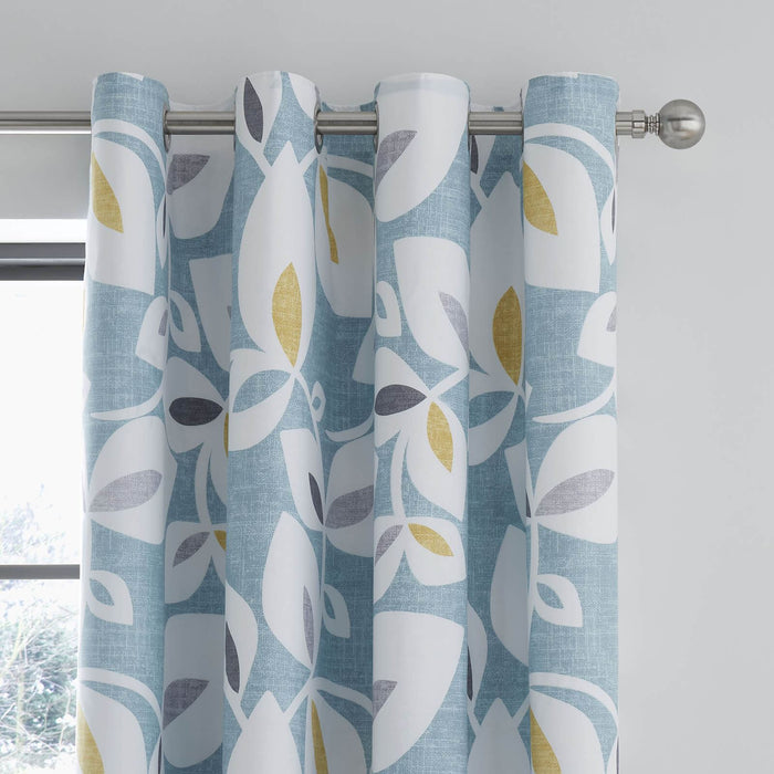 Inga Teal Eyelet Curtains